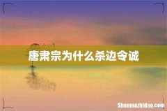 唐肃宗为什么杀边令诚