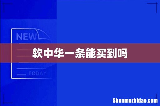 软中华一条能买到吗