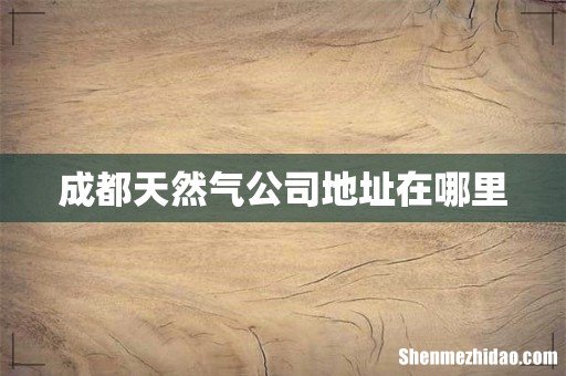 成都天然气公司地址在哪里