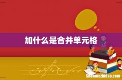 加什么是合并单元格