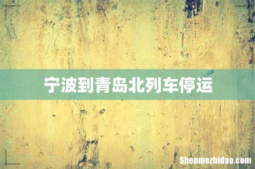 宁波到青岛北列车停运