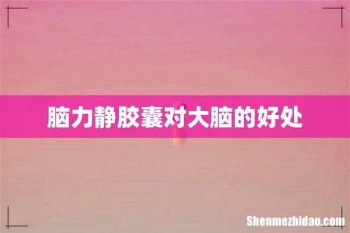 脑力静胶囊对大脑的好处