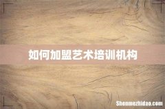 如何加盟艺术培训机构