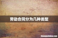 劳动合同分为几种类型