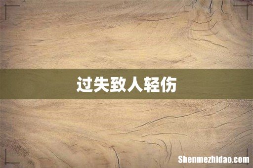 过失致人轻伤