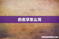 的名字怎么写