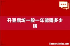开豆腐坊一般一年能赚多少钱
