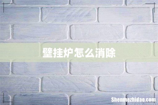 壁挂炉怎么消除