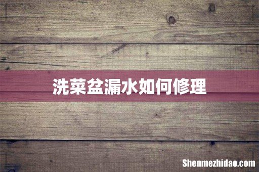 洗菜盆漏水如何修理