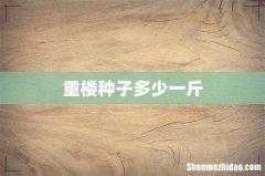 重楼种子多少一斤