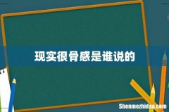 现实很骨感是谁说的