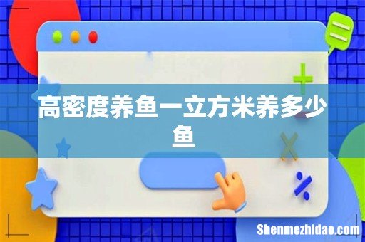 高密度养鱼一立方米养多少鱼
