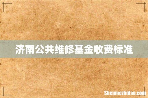 济南公共维修基金收费标准