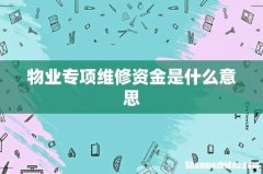 物业专项维修资金是什么意思