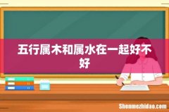 五行属木和属水在一起好不好