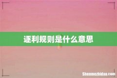 逐利规则是什么意思