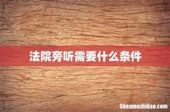 法院旁听需要什么条件