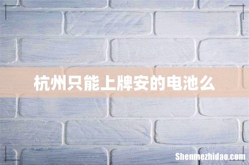 杭州只能上牌安的电池么