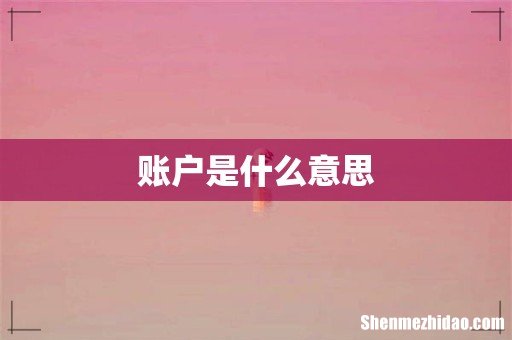 账户是什么意思
