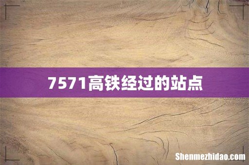 7571高铁经过的站点