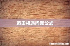 追击相遇问题公式