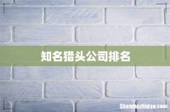 知名猎头公司排名