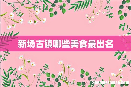 新场古镇哪些美食最出名