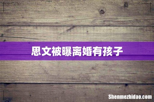 思文被曝离婚有孩子
