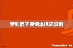 梦到房子要倒塌但还没倒
