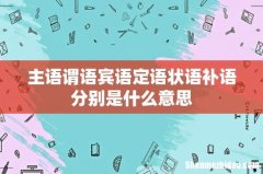 主语谓语宾语定语状语补语分别是什么意思