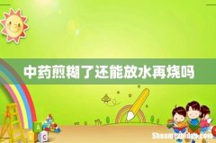 中药煎糊了还能放水再烧吗