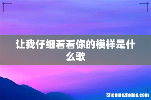 让我仔细看看你的模样是什么歌