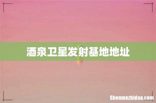 酒泉卫星发射基地地址