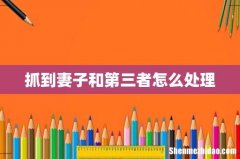 抓到妻子和第三者怎么处理