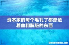 资本家的每个毛孔了都渗透着血和肮脏的东西