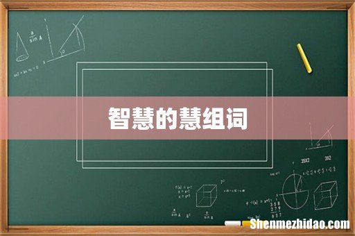 智慧的慧组词