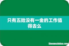 只有五险没有一金的工作值得去么