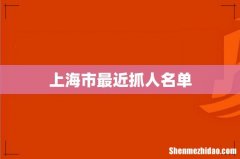 上海市最近抓人名单