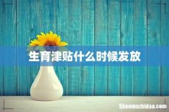 生育津贴什么时候发放