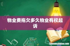 物业费拖欠多久物业有权起诉