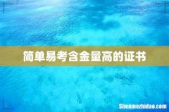 简单易考含金量高的证书