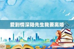 爱到情深陆先生我要离婚
