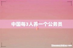 中国每3人养一个公务员