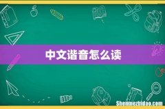 中文谐音怎么读