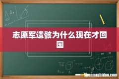 志愿军遗骸为什么现在才回国