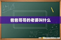 爸爸哥哥的老婆叫什么