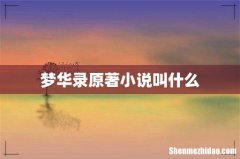 梦华录原著小说叫什么