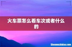 火车票怎么看车次或者什么的