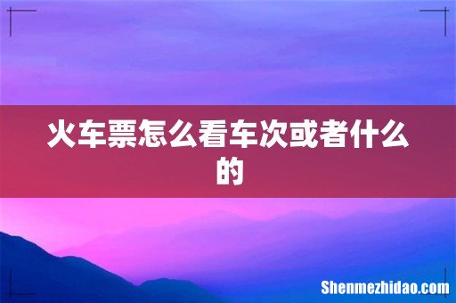 火车票怎么看车次或者什么的