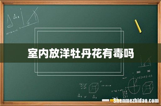 室内放洋牡丹花有毒吗